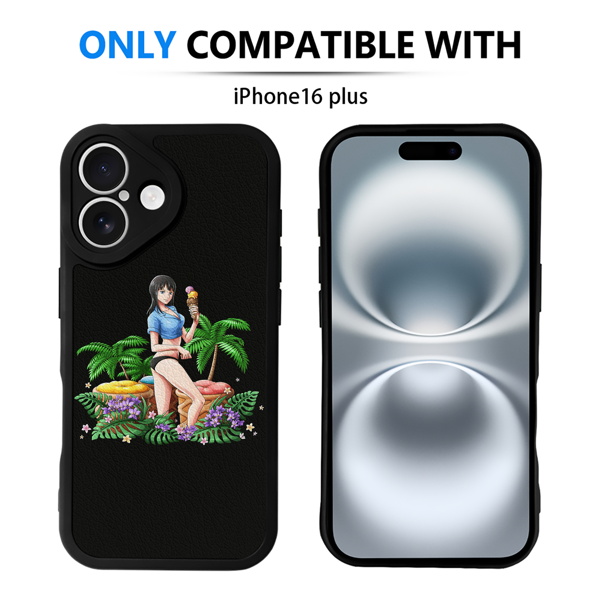 （画像用） ワンピース ニコ・ロビン ONE PIECE Nico Robin 【iPhone 16シリーズ対応】シリコンスマホケース（レザー調） 材質：シリコン